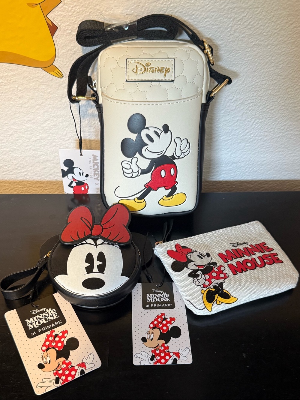 Primark Disney Mickey & Minnie Bag Trio in White, Black, Red